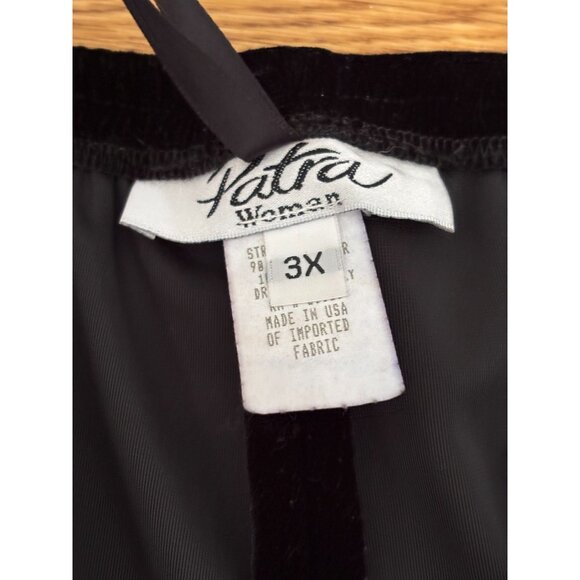 Patra Womens Black Velvet Pull On Pants Plus Size 3X Elastic Waist Soft Comfy - Picture 3 of 5
